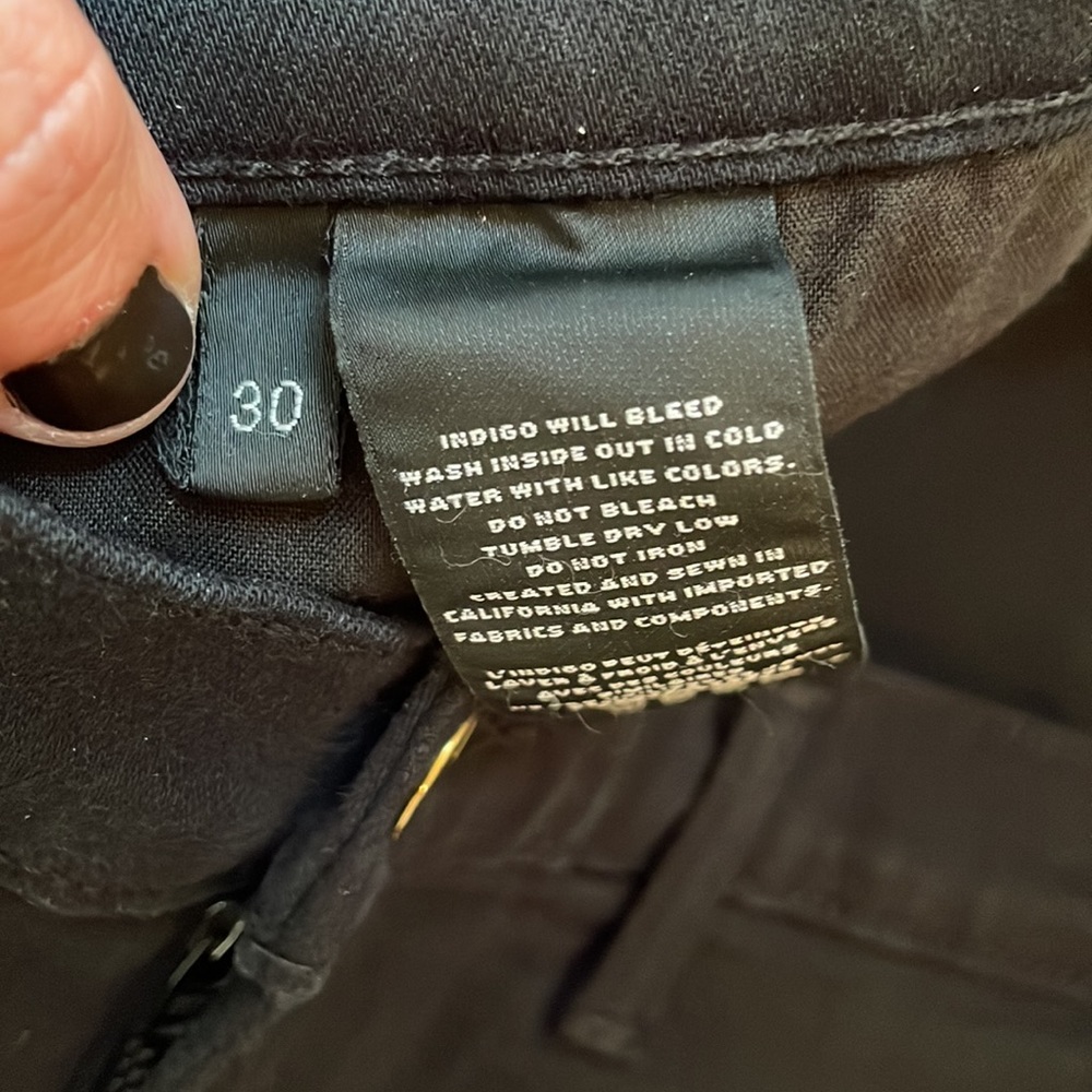 J Brand Jeans Carina Moto Gold Double Zipper Seriously Black size 30 - Picture 5 of 7